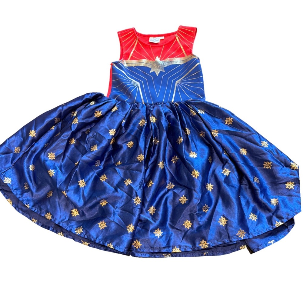 Marvel Captain Marvel Superhero Dress Girls Size 6/6X Costume Halloween